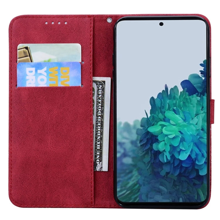For Samsung Galaxy S25+ 5G Retro Skin Feel Butterflies Embossing Horizontal Flip Leather Phone Case(Red)