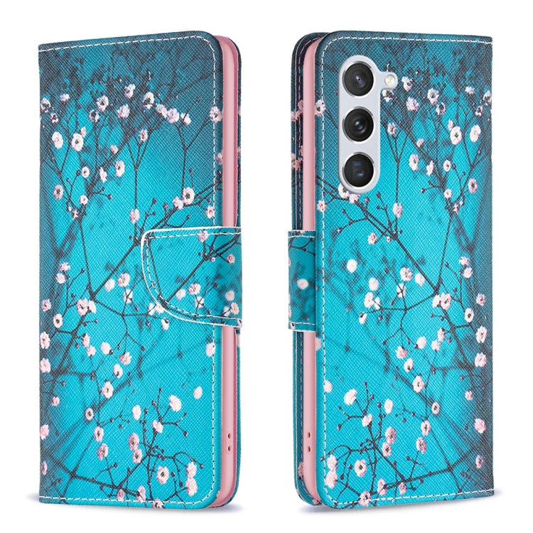 For Samsung Galaxy S25 5G Colored Drawing Pattern Leather Phone Case(Plum Blossom)