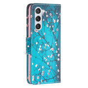 For Samsung Galaxy S25 5G Colored Drawing Pattern Leather Phone Case(Plum Blossom)