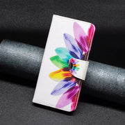 For Samsung Galaxy S25+ 5G Colored Drawing Pattern Leather Phone Case(Sun Flower)