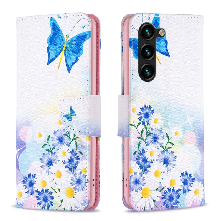 For Samsung Galaxy S25+ 5G Colored Drawing Pattern Leather Phone Case(Butterfly Love)