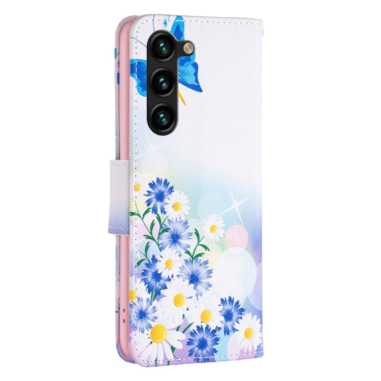 For Samsung Galaxy S25+ 5G Colored Drawing Pattern Leather Phone Case(Butterfly Love)