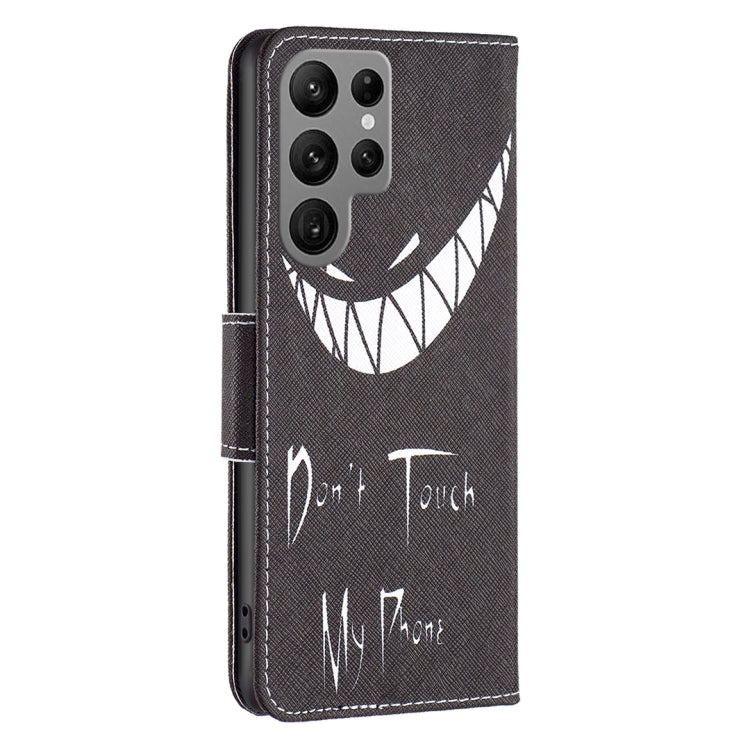 For Samsung Galaxy S25 Ultra 5G Colored Drawing Pattern Leather Phone Case(Smirk)