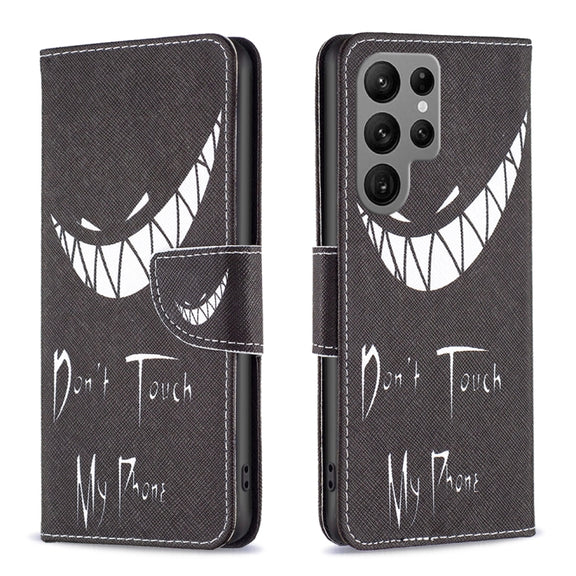 For Samsung Galaxy S25 Ultra 5G Colored Drawing Pattern Leather Phone Case(Smirk)