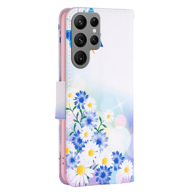 For Samsung Galaxy S25 Ultra 5G Colored Drawing Pattern Leather Phone Case(Butterfly Love)
