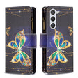 For Samsung Galaxy S25 5G Colored Drawing Pattern Zipper Leather Phone Case(Big Butterfly) - Galaxy S25 5G Cases by PMC Jewellery | Online Shopping South Africa | PMC Jewellery | Buy Now Pay Later Mobicred