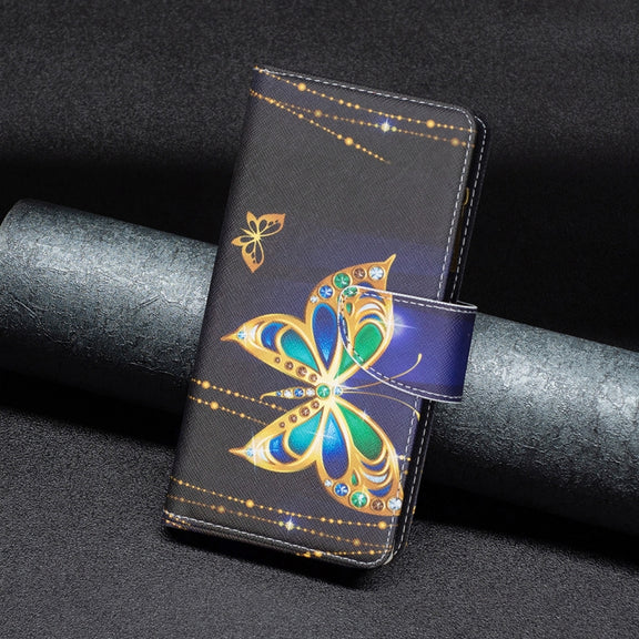 For Samsung Galaxy S25 5G Colored Drawing Pattern Zipper Leather Phone Case(Big Butterfly)