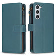 For Samsung Galaxy S25 5G 9 Card Slots Zipper Wallet Leather Flip Phone Case(Green) - Galaxy S25 5G Cases by PMC Jewellery | Online Shopping South Africa | PMC Jewellery | Buy Now Pay Later Mobicred