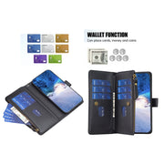 For Samsung Galaxy S25+ 5G 9 Card Slots Zipper Wallet Leather Flip Phone Case(Black)