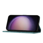 For Samsung Galaxy S25 5G Butterfly Cat Embossing Flip Leather Phone Case(Wathet)