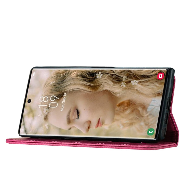For Samsung Galaxy S25 Ultra 5G Butterfly Cat Embossing Flip Leather Phone Case(Pink)