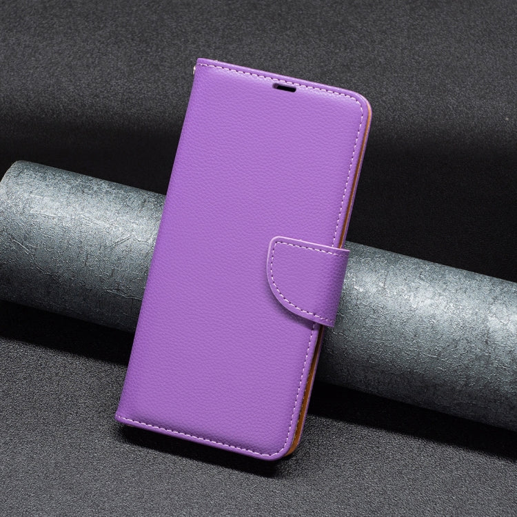 For Samsung Galaxy S25 5G Litchi Texture Pure Color Flip Leather Phone Case(Purple)