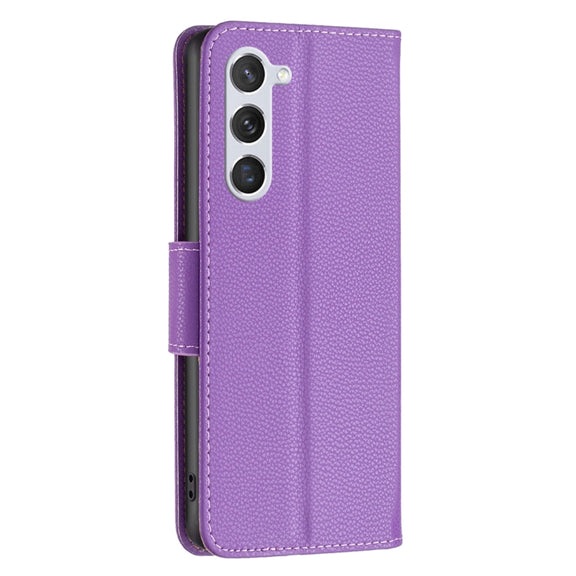 For Samsung Galaxy S25 5G Litchi Texture Pure Color Flip Leather Phone Case(Purple)