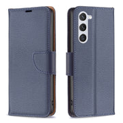 For Samsung Galaxy S25 5G Litchi Texture Pure Color Flip Leather Phone Case(Blue)