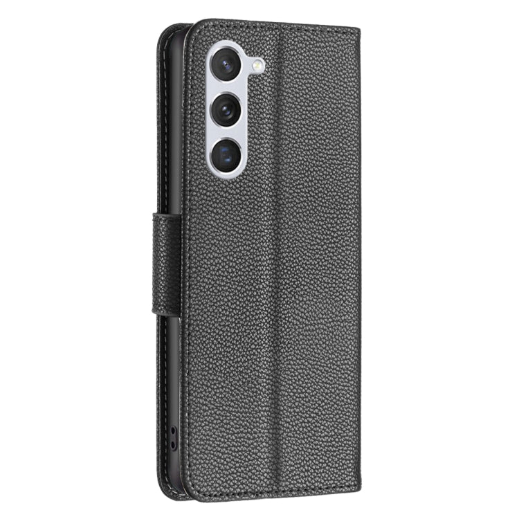 For Samsung Galaxy S25 5G Litchi Texture Pure Color Flip Leather Phone Case(Black)