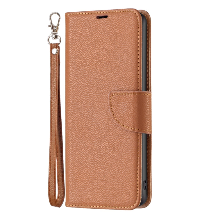 For Samsung Galaxy S25+ 5G Litchi Texture Pure Color Flip Leather Phone Case(Brown)