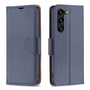 For Samsung Galaxy S25+ 5G Litchi Texture Pure Color Flip Leather Phone Case(Blue)