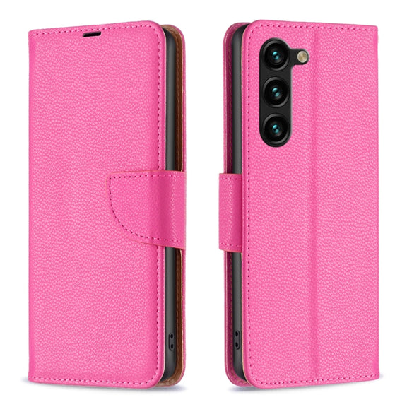For Samsung Galaxy S25+ 5G Litchi Texture Pure Color Flip Leather Phone Case(Rose Red)