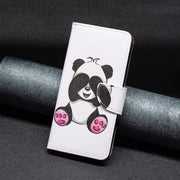For Samsung Galaxy S25+ 5G Colored Drawing Pattern Leather Phone Case(Panda)
