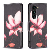 For Samsung Galaxy S25+ 5G Colored Drawing Pattern Leather Phone Case(Lotus)
