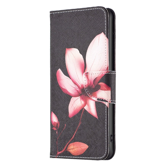 For Samsung Galaxy S25+ 5G Colored Drawing Pattern Leather Phone Case(Lotus)