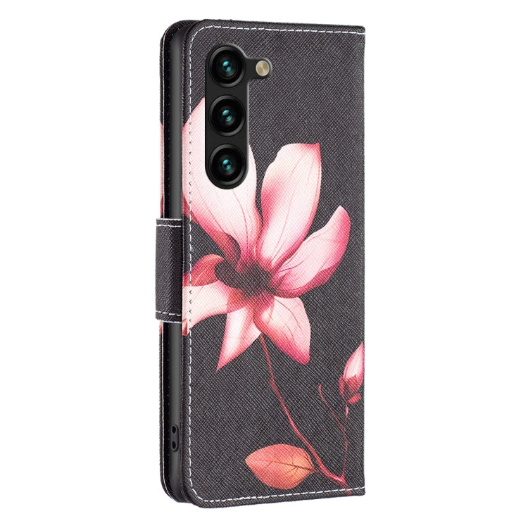 For Samsung Galaxy S25+ 5G Colored Drawing Pattern Leather Phone Case(Lotus)