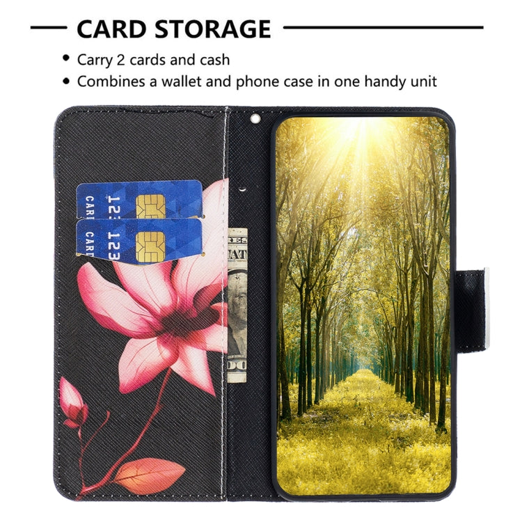 For Samsung Galaxy S25+ 5G Colored Drawing Pattern Leather Phone Case(Lotus)