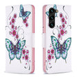 For Samsung Galaxy S25+ 5G Colored Drawing Pattern Leather Phone Case(Flowers Butterfly) - Galaxy S25+ 5G Tempered Glass by PMC Jewellery | Online Shopping South Africa | PMC Jewellery | Buy Now Pay Later Mobicred
