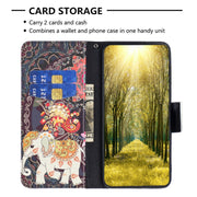 For Samsung Galaxy S25+ 5G Colored Drawing Pattern Leather Phone Case(Flowers Elephant)
