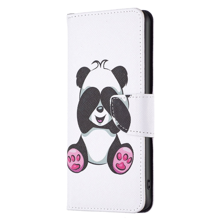 For Samsung Galaxy S25 5G Colored Drawing Pattern Leather Phone Case(Panda)