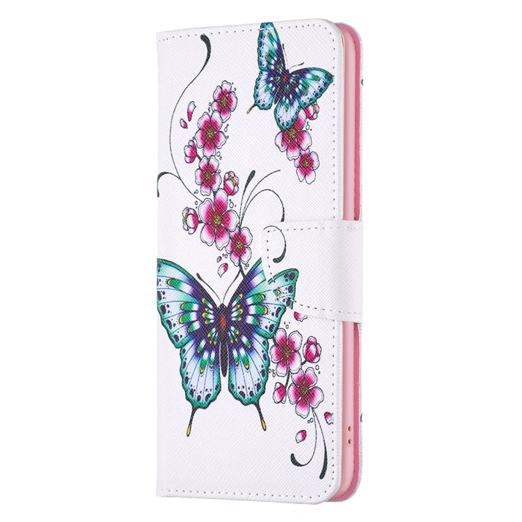 For Samsung Galaxy S25 5G Colored Drawing Pattern Leather Phone Case(Flowers Butterfly)