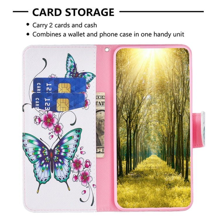 For Samsung Galaxy S25 5G Colored Drawing Pattern Leather Phone Case(Flowers Butterfly)