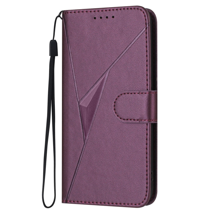 For Motorola Edge 5G 2024 Triangle Pattern Buckle Clasp Leather Phone Case(Dark Purple)