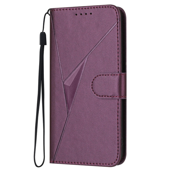 For Motorola Edge 5G 2024 Triangle Pattern Buckle Clasp Leather Phone Case(Dark Purple)