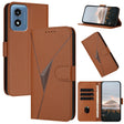 For Motorola Moto G Play 4G 2024 Triangle Pattern Buckle Clasp Leather Phone Case(Brown) - free shipping - PMC Jewellery - Order now!