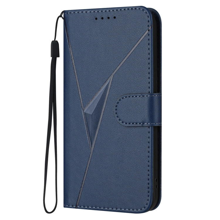 For Motorola Moto G Play 4G 2024 Triangle Pattern Buckle Clasp Leather Phone Case(Royal Blue)