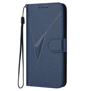 For Motorola Moto G Play 4G 2024 Triangle Pattern Buckle Clasp Leather Phone Case(Royal Blue)