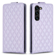 For Samsung Galaxy S25 5G Diamond Lattice Vertical Flip Leather Phone Case(Purple)