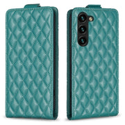 For Samsung Galaxy S25+ 5G Diamond Lattice Vertical Flip Leather Phone Case(Green)