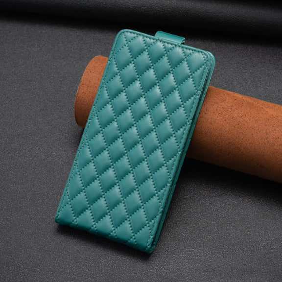 For Samsung Galaxy S25+ 5G Diamond Lattice Vertical Flip Leather Phone Case(Green)