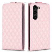 For Samsung Galaxy S25+ 5G Diamond Lattice Vertical Flip Leather Phone Case(Pink)