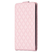 For Samsung Galaxy S25+ 5G Diamond Lattice Vertical Flip Leather Phone Case(Pink)