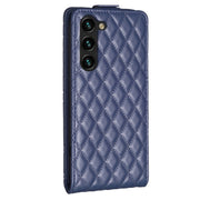 For Samsung Galaxy S25+ 5G Diamond Lattice Vertical Flip Leather Phone Case(Blue)