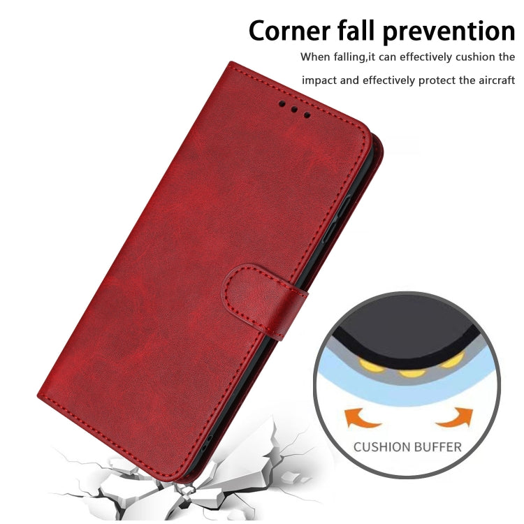 For Samsung Galaxy S25 Ultra 5G Solid Calf Texture Flip Leather Phone Case(Red)
