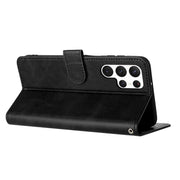 For Samsung Galaxy S25 Ultra 5G Solid Calf Texture Flip Leather Phone Case(Black)