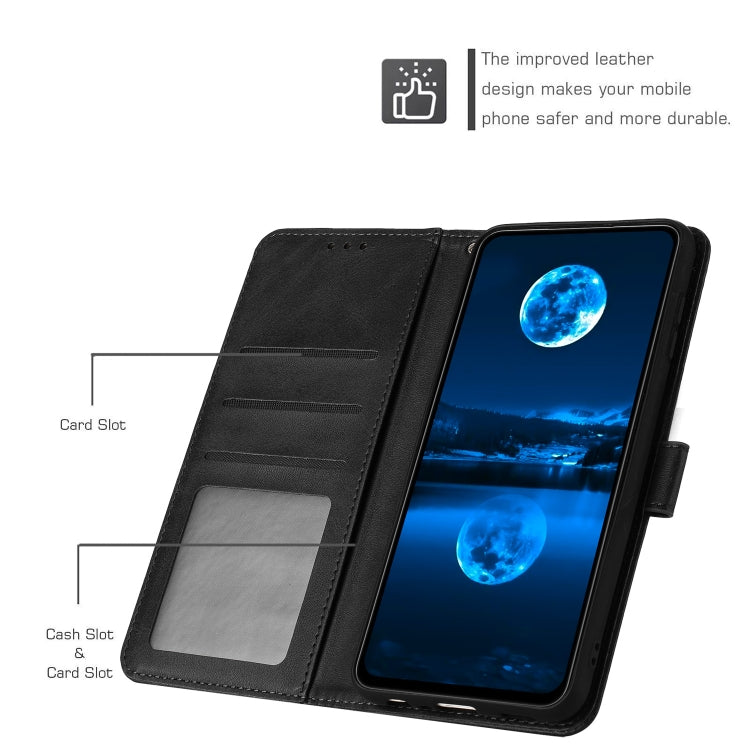For Samsung Galaxy S25 Ultra 5G Solid Calf Texture Flip Leather Phone Case(Black)