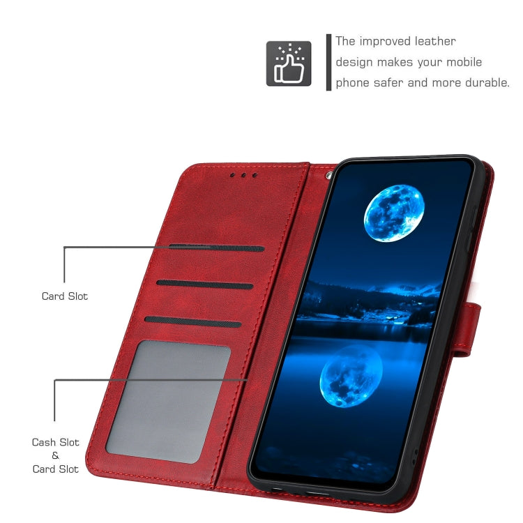 For Samsung Galaxy S25 / S24 5G Solid Calf Texture Flip Leather Phone Case(Red)