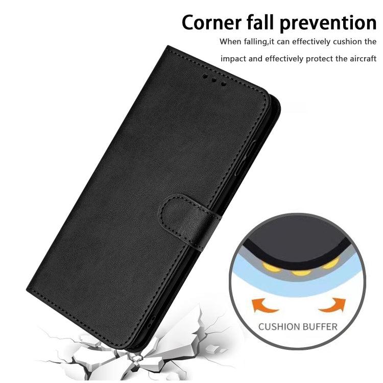 For Samsung Galaxy S25 / S24 5G Solid Calf Texture Flip Leather Phone Case(Black)