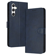 For Samsung Galaxy S25+ / S24+ 5G Solid Calf Texture Flip Leather Phone Case(Dark Blue)