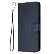 For Samsung Galaxy S25+ / S24+ 5G Solid Calf Texture Flip Leather Phone Case(Dark Blue)